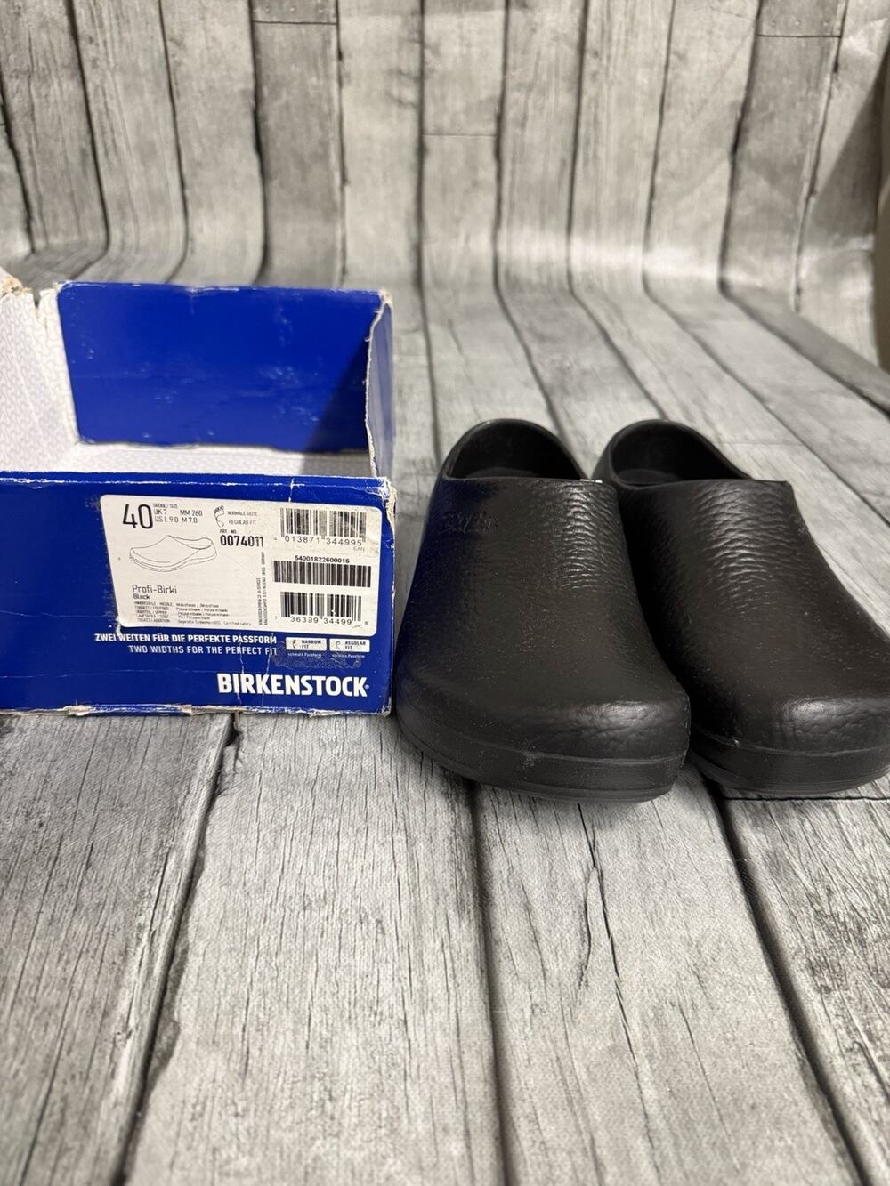 Birkenstock Profi-Birki Clog Clogs Sz 9 Black Comfort Round Toe Nursing 40
